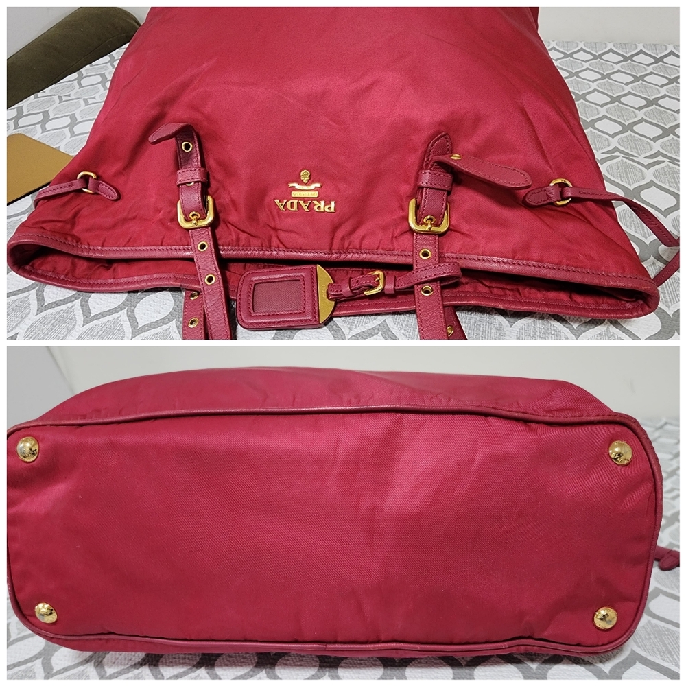 Prada Saffiano Leather Tote Bag Pink - Picture 7 of 13